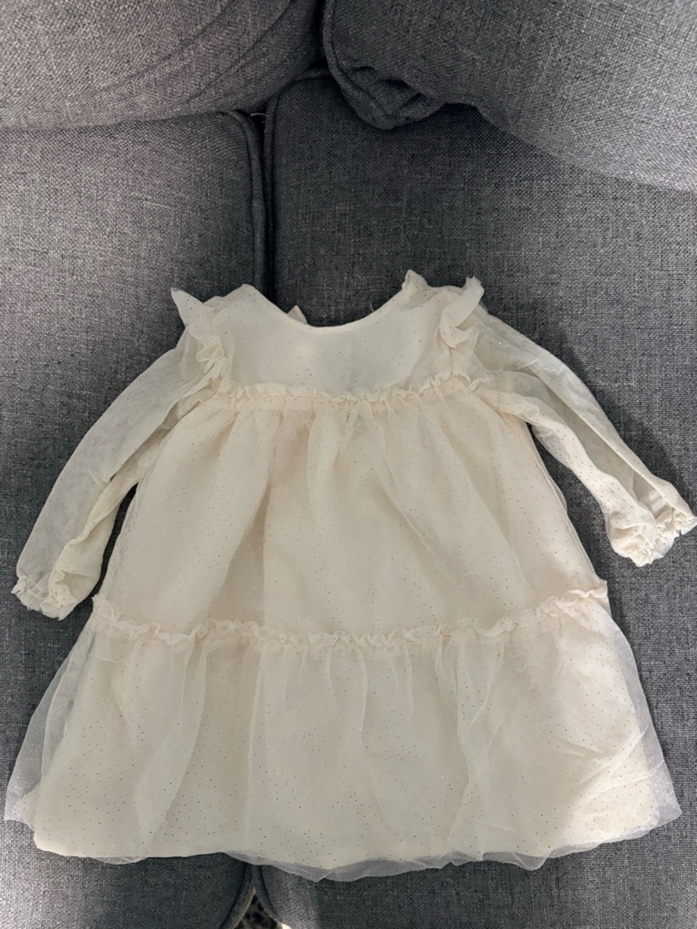 Carter's Ivory Cream Long Sleeve Tulle Party Dress